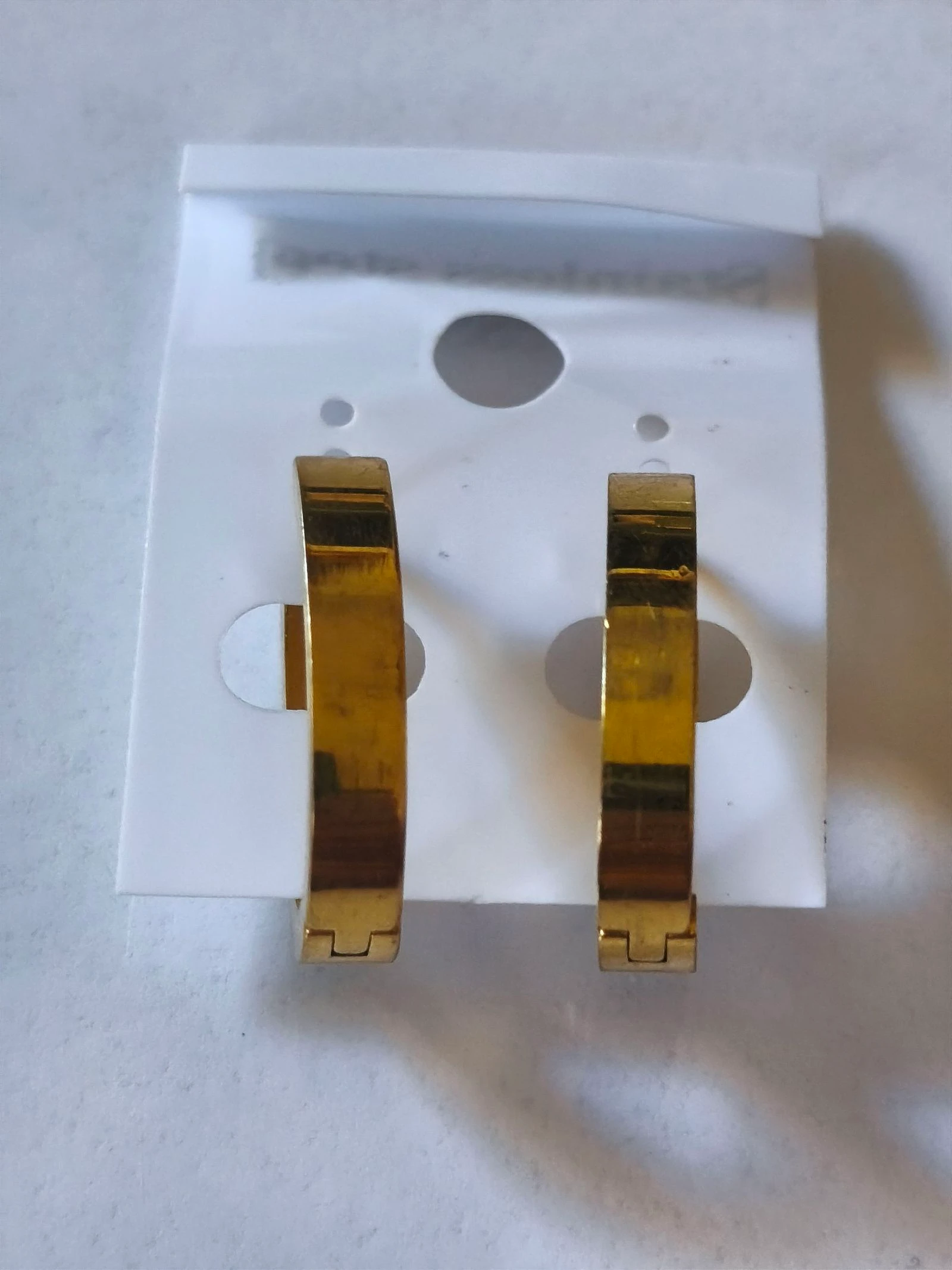 Par de pendientes acero inoxidable dorado con circonitas – photo 2
